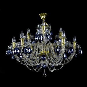Casa Padrino Luxus Barock Kristall Kronleuchter Gold  80 x H. 60 cm - Prunkvolle Messing Kronleuchter mit b�hmischem Kristallglas - Barock M�bel - Edel & Prunkvoll