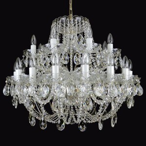 Casa Padrino Luxus Barock Kristall Kronleuchter Gold  80 x H. 66 cm - Prunkvolle Messing Kronleuchter mit b�hmischem Kristallglas - Barock M�bel - Edel & Prunkvoll