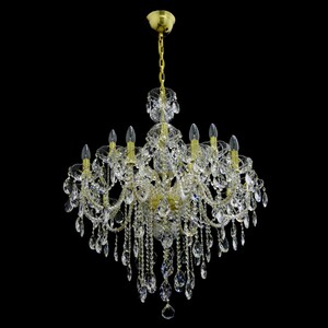 Casa Padrino Luxus Barock Kristall Kronleuchter Gold  81 x H. 100 cm - Prunkvolle Messing Kronleuchter mit b�hmischem Kristallglas - Barock M�bel - Edel & Prunkvoll