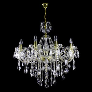 Casa Padrino Luxus Barock Kristall Kronleuchter Gold  81 x H. 83 cm - Prunkvolle Messing Kronleuchter mit b�hmischem Kristallglas - Barock M�bel - Edel & Prunkvoll