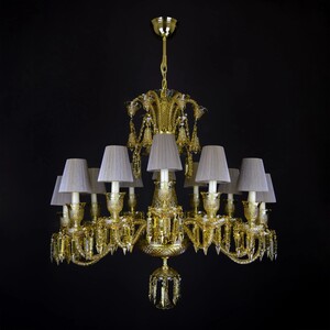 Casa Padrino Luxus Barock Kristall Kronleuchter Gold  81 x H. 90 cm - Prunkvolle Messing Kronleuchter mit b�hmischem Kristallglas - Barock M�bel - Edel & Prunkvoll