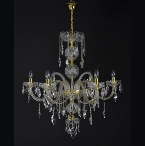 Casa Padrino Luxus Barock Kristall Kronleuchter Gold  82 x H. 88 cm - Prunkvolle Messing Kronleuchter mit b�hmischem Kristallglas - Barock M�bel - Edel & Prunkvoll