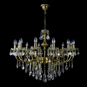 Casa Padrino Luxus Barock Kristall Kronleuchter Gold  83 x H. 60 cm - Prunkvolle Messing Kronleuchter mit b�hmischem Kristallglas - Barock M�bel - Edel & Prunkvoll