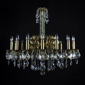 Casa Padrino Luxus Barock Kristall Kronleuchter Gold  85 x H. 72 cm - Prunkvolle Messing Kronleuchter mit b�hmischem Kristallglas - Barock M�bel - Edel & Prunkvoll