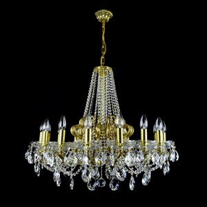 Casa Padrino Luxus Barock Kristall Kronleuchter Gold  87 x H. 72 cm - Prunkvolle Messing Kronleuchter mit b�hmischem Kristallglas - Barock M�bel - Edel & Prunkvoll