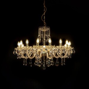 Casa Padrino Luxus Barock Kristall Kronleuchter Gold  88 x H. 65 cm - Prunkvolle Messing Kronleuchter mit b�hmischem Kristallglas - Barock M�bel - Edel & Prunkvoll
