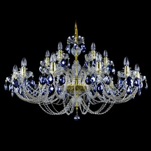 Casa Padrino Luxus Barock Kristall Kronleuchter Gold  90 x H. 63 cm - Prunkvolle Messing Kronleuchter mit b�hmischem Kristallglas - Barock M�bel - Edel & Prunkvoll