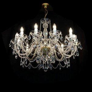 Casa Padrino Luxus Barock Kristall Kronleuchter Gold  90 x H. 72 cm - Prunkvolle Messing Kronleuchter mit b�hmischem Kristallglas - Barock M�bel - Edel & Prunkvoll