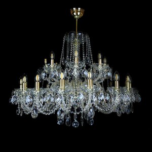 Casa Padrino Luxus Barock Kristall Kronleuchter Gold  90 x H. 77 cm - Prunkvolle Messing Kronleuchter mit b�hmischem Kristallglas - Barock M�bel - Edel & Prunkvoll