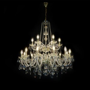 Casa Padrino Luxus Barock Kristall Kronleuchter Gold  92 x H. 95 cm - Prunkvolle Messing Kronleuchter mit b�hmischem Kristallglas - Barock M�bel - Edel & Prunkvoll