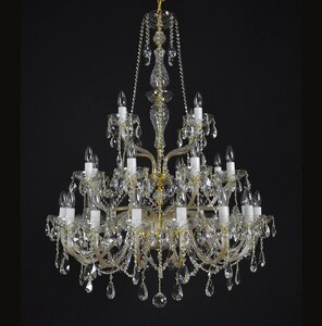 Casa Padrino Luxus Barock Kristall Kronleuchter Gold  95 x H. 105 cm - Prunkvolle Messing Kronleuchter mit b�hmischem Kristallglas - Barock M�bel - Edel & Prunkvoll