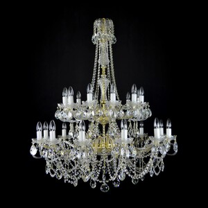 Casa Padrino Luxus Barock Kristall Kronleuchter Gold  95 x H. 120 cm - Prunkvolle Messing Kronleuchter mit b�hmischem Kristallglas - Barock M�bel - Edel & Prunkvoll