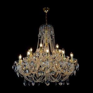 Casa Padrino Luxus Barock Kristall Kronleuchter Gold  95 x H. 58 cm - Prunkvolle Messing Kronleuchter mit b�hmischem Kristallglas - Barock M�bel - Edel & Prunkvoll