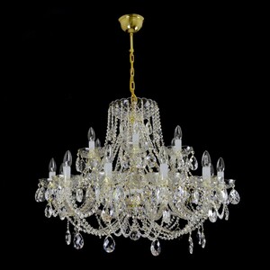 Casa Padrino Luxus Barock Kristall Kronleuchter Gold  95 x H. 58 cm - Prunkvolle Messing Kronleuchter mit b�hmischem Kristallglas - Barock M�bel - Edel & Prunkvoll