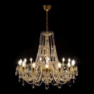Casa Padrino Luxus Barock Kristall Kronleuchter Gold  95 x H. 84 cm - Prunkvolle Messing Kronleuchter mit b�hmischem Kristallglas - Barock M�bel - Edel & Prunkvoll