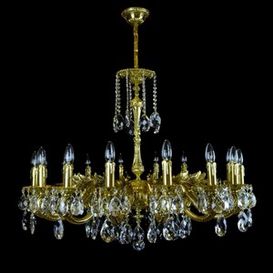 Casa Padrino Luxus Barock Kristall Kronleuchter Gold  96 x H. 80 cm - Prunkvolle Messing Kronleuchter mit b�hmischem Kristallglas - Barock M�bel - Edel & Prunkvoll