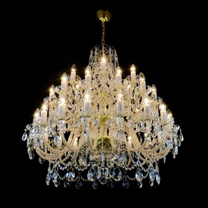 Casa Padrino Luxus Barock Kristall Kronleuchter Gold  98 x H. 98 cm - Prunkvolle Messing Kronleuchter mit b�hmischem Kristallglas - Barock M�bel - Edel & Prunkvoll