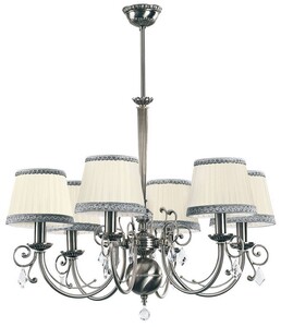 Casa Padrino Luxus Barock Kristall Kronleuchter Silber / Creme  73 cm