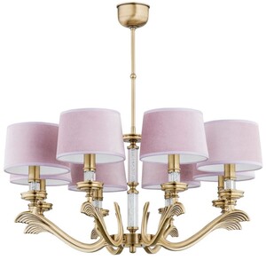 Casa Padrino Luxus Barock Kronleuchter Matt Gold / Rosa  72 cm