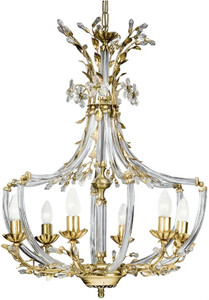 Casa Padrino Luxus Barock Kristall Kronleuchter Gold  55 x H. 80 cm - Prunkvoller Kronleuchter mit edlem Swarovski Kristallglas - Luxus Qualit�t