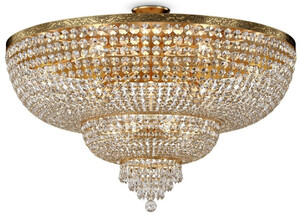 Casa Padrino Barock Kristall Kronleuchter Antik Gold  100 x H. 68,8 cm - Runder Barockstil Kronleuchter - Barock Wohnzimmer Kronleuchter - Edel & Prunkvoll