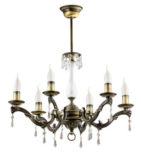 Casa Padrino Luxus Barock Kristall Kronleuchter Messing mit Patina  60 x H. 63 cm - Runder Wohnzimmer Kronleuchter im Barockstil - Edel & Prunkvoll