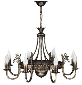 Casa Padrino Barock Kronleuchter Antik Bronze  67 x H. 68 cm - Prunkvoller Wohnzimmer Metall Kronleuchter im Barockstil - Edel & Prunkvoll