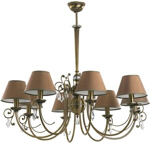 Casa Padrino Luxus Barock Kristall Kronleuchter Messing mit Patina / Braun  90 cm