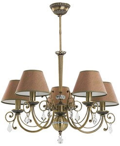 Casa Padrino Luxus Barock Kristall Kronleuchter Messing mit Patina / Braun  66 cm