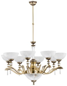 Casa Padrino Luxus Barock Kristall Kronleuchter Messing mit Patina / Wei�  88 cm