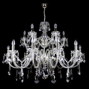 Casa Padrino Luxus Barock Kristall Kronleuchter Silber  100 x H. 85 cm - Prunkvolle Messing Kronleuchter mit b�hmischem Kristallglas - Barock M�bel - Edel & Prunkvoll
