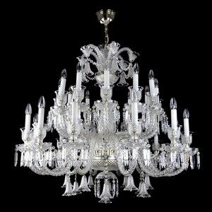 Casa Padrino Luxus Barock Kristall Kronleuchter Silber  105 x H. 98 cm - Prunkvolle Messing Kronleuchter mit b�hmischem Kristallglas - Barock M�bel - Edel & Prunkvoll