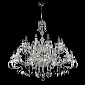 Casa Padrino Luxus Barock Kristall Kronleuchter Silber  110 x H. 100 cm - Prunkvolle Messing Kronleuchter mit b�hmischem Kristallglas - Barock M�bel - Edel & Prunkvoll