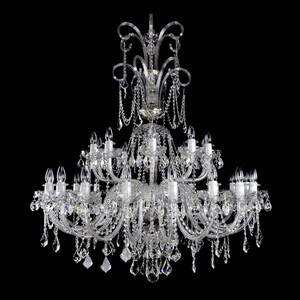 Casa Padrino Luxus Barock Kristall Kronleuchter Silber  114 x H. 170 cm - Prunkvolle Messing Kronleuchter mit b�hmischem Kristallglas - Barock M�bel - Edel & Prunkvoll