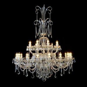 Casa Padrino Luxus Barock Kristall Kronleuchter Silber  118 x H. 155 cm - Prunkvolle Messing Kronleuchter mit b�hmischem Kristallglas - Barock M�bel - Edel & Prunkvoll