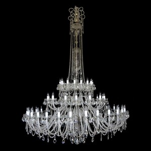 Casa Padrino Luxus Barock Kristall Kronleuchter Silber  175 x H. 250 cm - Prunkvolle Messing Kronleuchter mit b�hmischem Kristallglas - Barock M�bel - Edel & Prunkvoll