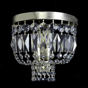 Casa Padrino Luxus Barock Kristall Kronleuchter Silber  25 x H. 15 cm - Prunkvolle Messing Kronleuchter mit b�hmischem Kristallglas - Barock M�bel - Edel & Prunkvoll