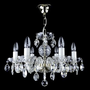 Casa Padrino Luxus Barock Kristall Kronleuchter Silber  49 x H. 35 cm - Prunkvolle Messing Kronleuchter mit b�hmischem Kristallglas - Barock M�bel - Edel & Prunkvoll