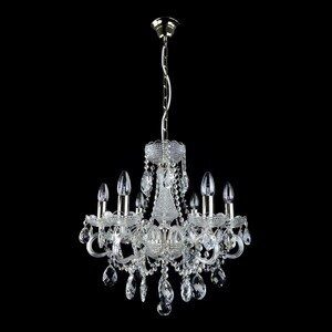 Casa Padrino Luxus Barock Kristall Kronleuchter Silber  50 x H. 54 cm - Prunkvolle Messing Kronleuchter mit b�hmischem Kristallglas - Barock M�bel - Edel & Prunkvoll