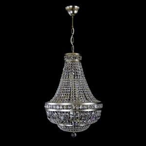 Casa Padrino Luxus Barock Kristall Kronleuchter Silber  50 x H. 75 cm - Prunkvolle Messing Kronleuchter mit b�hmischem Kristallglas - Barock M�bel - Edel & Prunkvoll