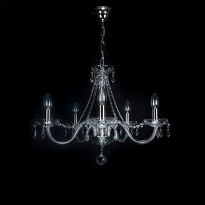 Casa Padrino Luxus Barock Kristall Kronleuchter Silber  55 x H. 45 cm - Prunkvolle Messing Kronleuchter mit b�hmischem Kristallglas - Barock M�bel - Edel & Prunkvoll