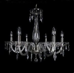 Casa Padrino Luxus Barock Kristall Kronleuchter Silber  60 x H. 47 cm - Prunkvolle Messing Kronleuchter mit b�hmischem Kristallglas - Barock M�bel - Edel & Prunkvoll