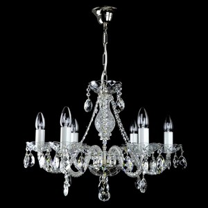 Casa Padrino Luxus Barock Kristall Kronleuchter Silber  60 x H. 50 cm - Prunkvolle Messing Kronleuchter mit b�hmischem Kristallglas - Barock M�bel - Edel & Prunkvoll