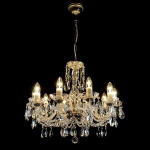 Casa Padrino Luxus Barock Kristall Kronleuchter Silber  62 x H. 53 cm - Prunkvolle Messing Kronleuchter mit b�hmischem Kristallglas - Barock M�bel - Edel & Prunkvoll