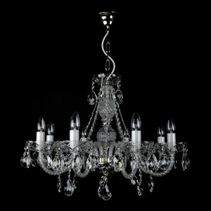 Casa Padrino Luxus Barock Kristall Kronleuchter Silber  65 x H. 50 cm - Prunkvolle Messing Kronleuchter mit b�hmischem Kristallglas - Barock M�bel - Edel & Prunkvoll