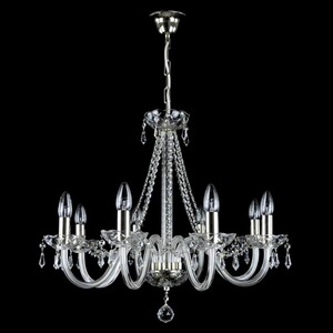 Casa Padrino Luxus Barock Kristall Kronleuchter Silber  65 x H. 55 cm - Prunkvolle Messing Kronleuchter mit b�hmischem Kristallglas - Barock M�bel - Edel & Prunkvoll