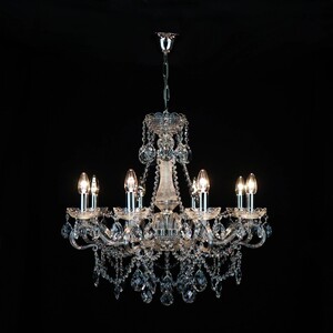 Casa Padrino Luxus Barock Kristall Kronleuchter Silber  65 x H. 62 cm - Prunkvolle Messing Kronleuchter mit b�hmischem Kristallglas - Barock M�bel - Edel & Prunkvoll