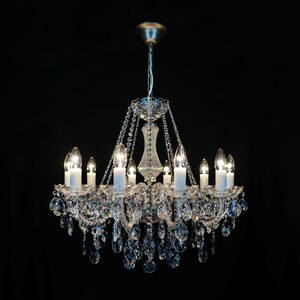 Casa Padrino Luxus Barock Kristall Kronleuchter Silber  66 x H. 68 cm - Prunkvolle Messing Kronleuchter mit b�hmischem Kristallglas - Barock M�bel - Edel & Prunkvoll
