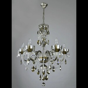 Casa Padrino Luxus Barock Kristall Kronleuchter Silber  68 x H. 70 cm - Prunkvolle Messing Kronleuchter mit b�hmischem Kristallglas - Barock M�bel - Edel & Prunkvoll