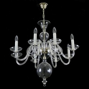 Casa Padrino Luxus Barock Kristall Kronleuchter Silber  70 x H. 70 cm - Prunkvolle Messing Kronleuchter mit b�hmischem Kristallglas - Barock M�bel - Edel & Prunkvoll